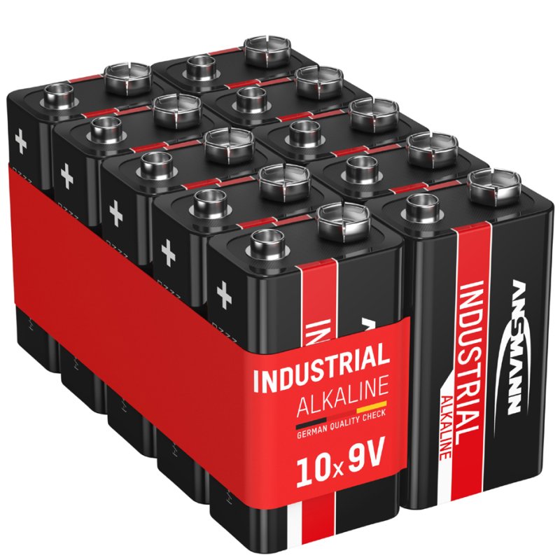 ANSMANN Alkaline batterijen 9V blok industrieel - 10 stuks