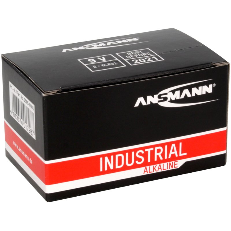 ANSMANN Alkaline batterijen 9V blok industrieel - 10 stuks