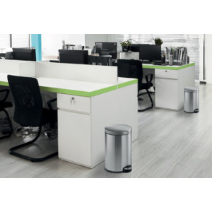 DURABLE Pedaalemmer edelstaal rond 12 liter zilver