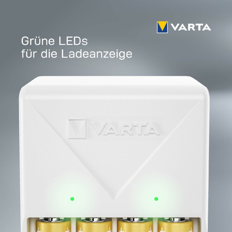 VARTA Oplader Plug Charger wit inclusief 4x AA batterijen 2100 mAh