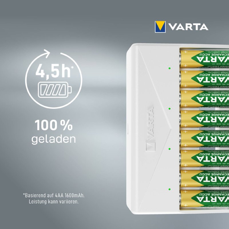 VARTA Multi Batterijlader wit, voor AA en AAA NiMH batterijen