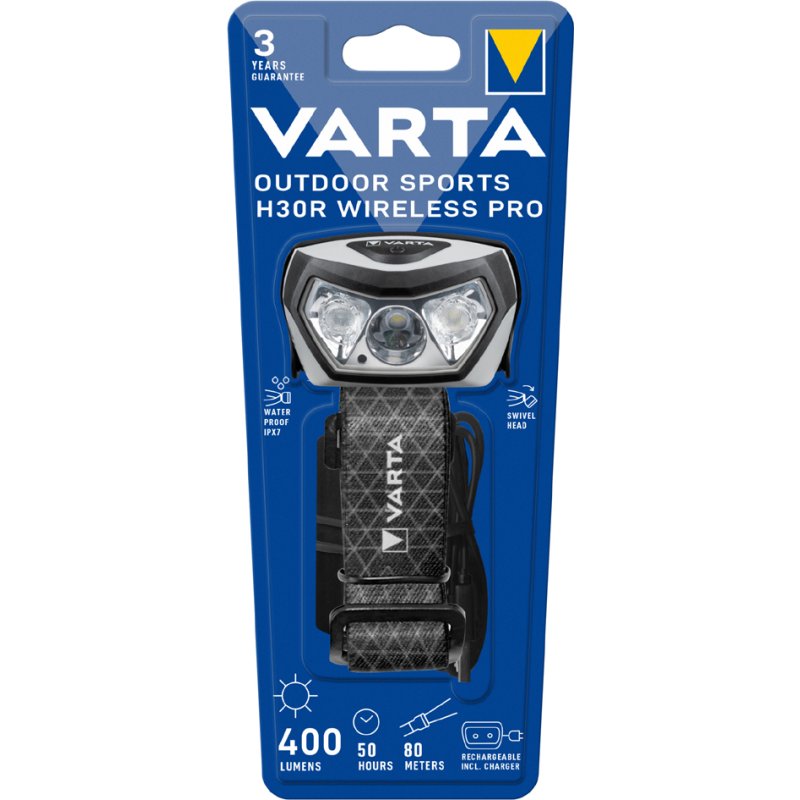 VARTA hoofdlamp Outdoor Sports H30R draadloos oplaadbaar met accu