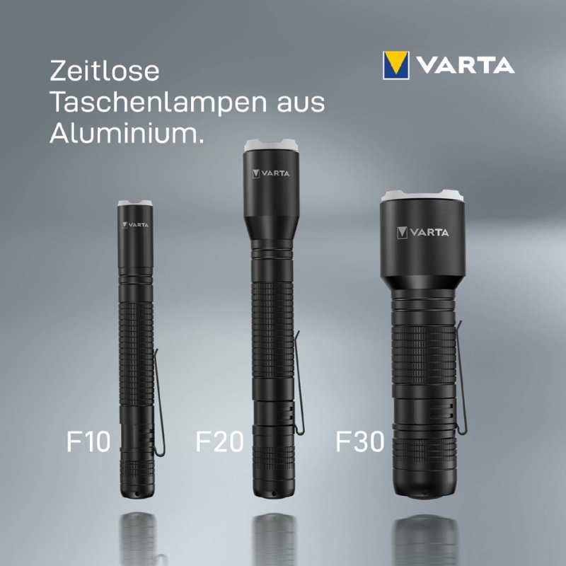 VARTA zaklamp aluminium zwart F30 Pro 400 lumen 150m bereik