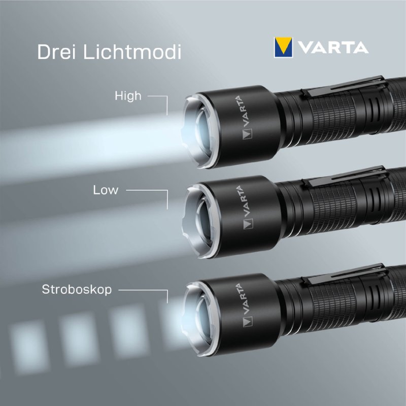 VARTA zaklamp aluminium zwart F30 Pro 400 lumen 150m bereik