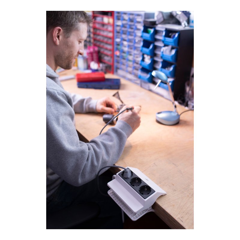 Brennenstuhl stekkerdoos 3-voudig klembaar wit