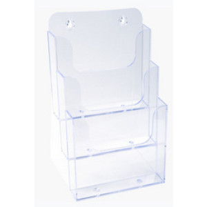 EXACOMPTA Tafelstandaard voor folders A5 staand, 3 vakken, transparant