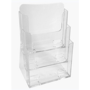 EXACOMPTA Folderhouder A4 staand, 3 vakken, transparant