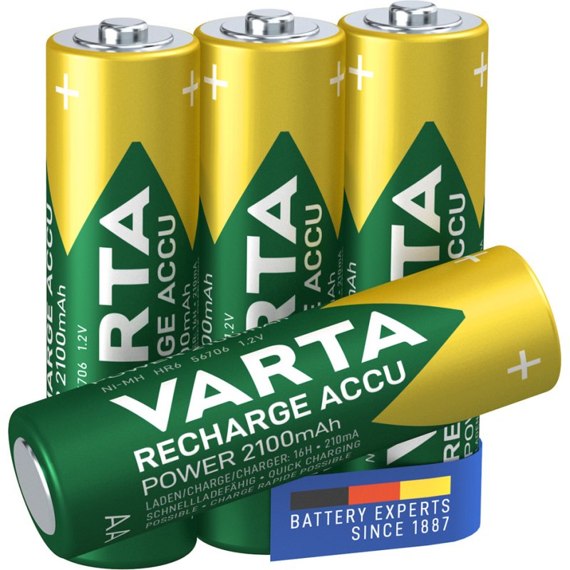 VARTA oplaadbare batterijen AA 2100 mAh NiMH 4 stuks