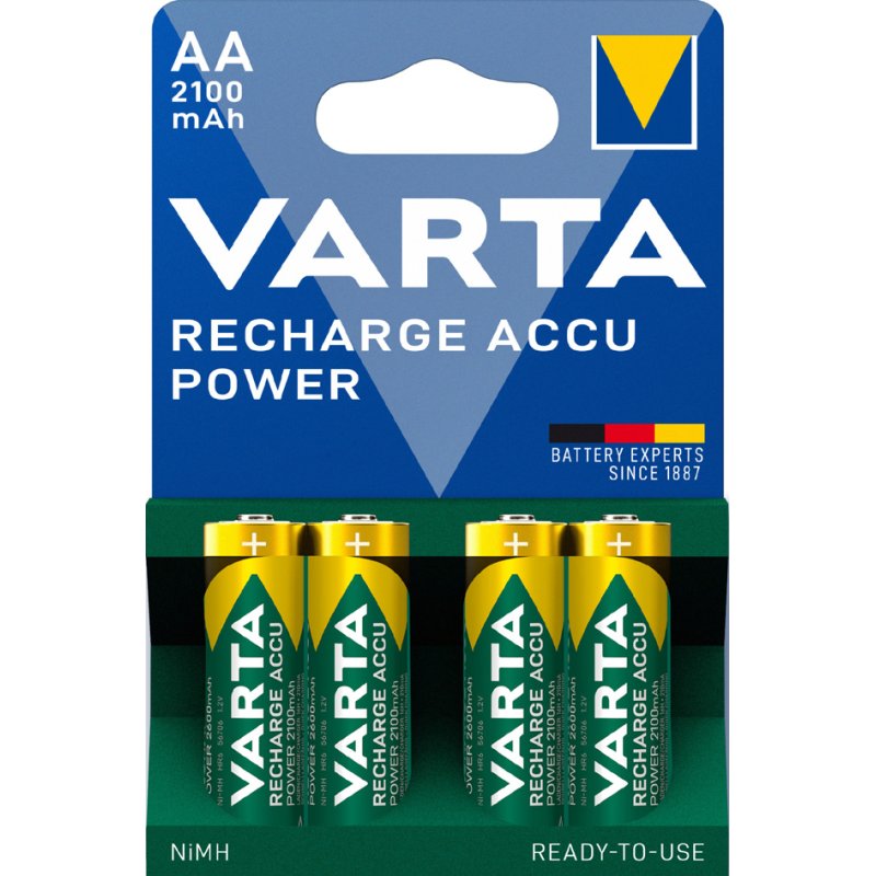 VARTA oplaadbare batterijen AA 2100 mAh NiMH 4 stuks