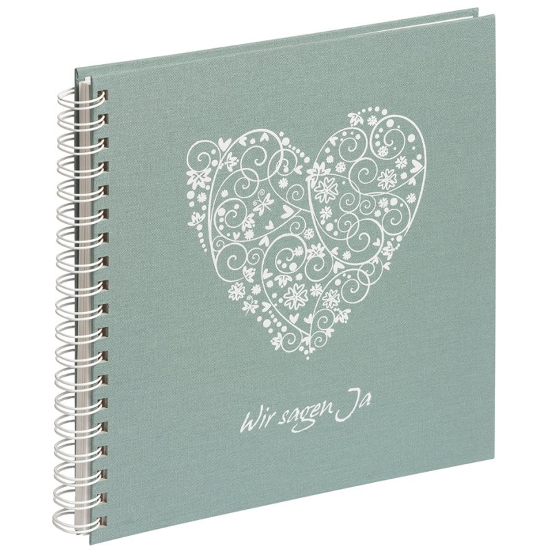 PAGNA spiraalalbum Hochzeit Spira, stoffband met witdruk, 240 x 250 mm, mint