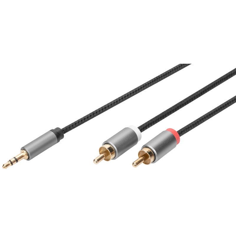 DIGITUS stereo audiokabel jack naar tulp 1,0 m