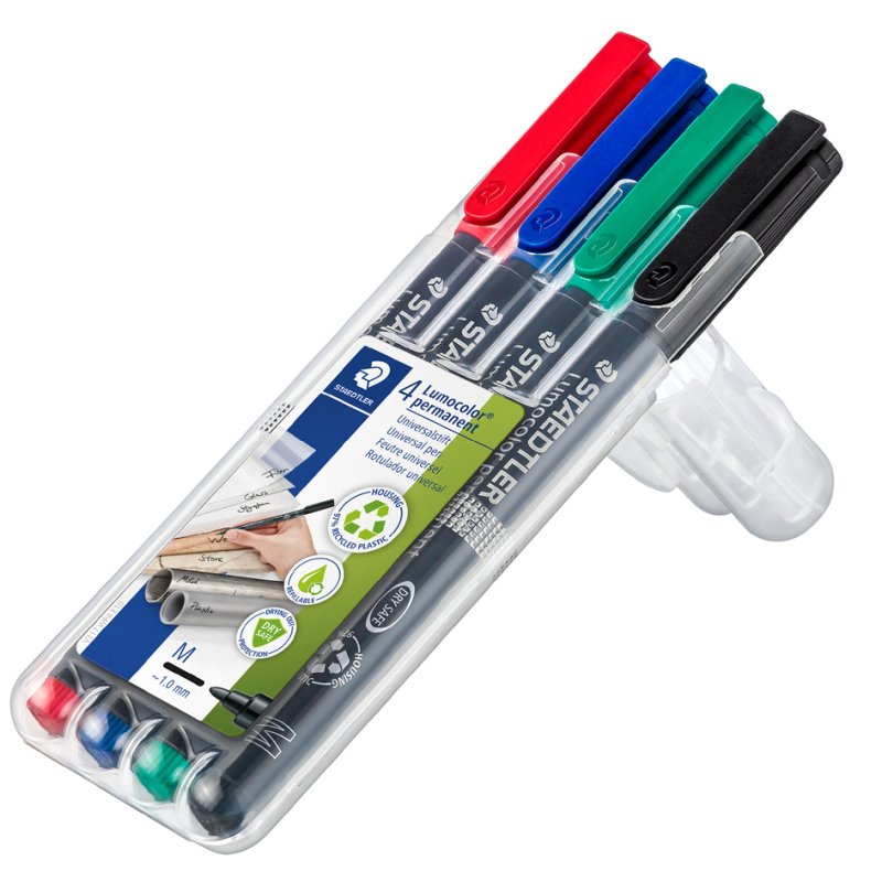 STAEDTLER Lumocolor permanente markers, 4 stuks