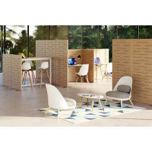 PAPERFLOW akoestische scheidingswand AkustTrenn1250, 795 x 1250 mm, beukenhout gelakt