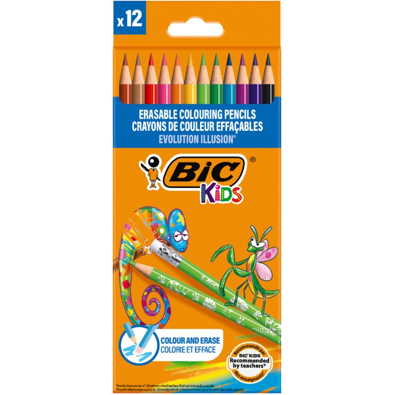 BIC Kids kleurpotloden uitwisbaar 24 stuks etui