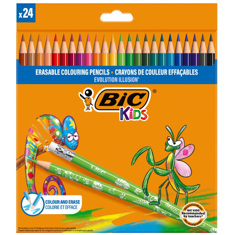 BIC Kids kleurpotloden uitwisbaar 24 stuks etui