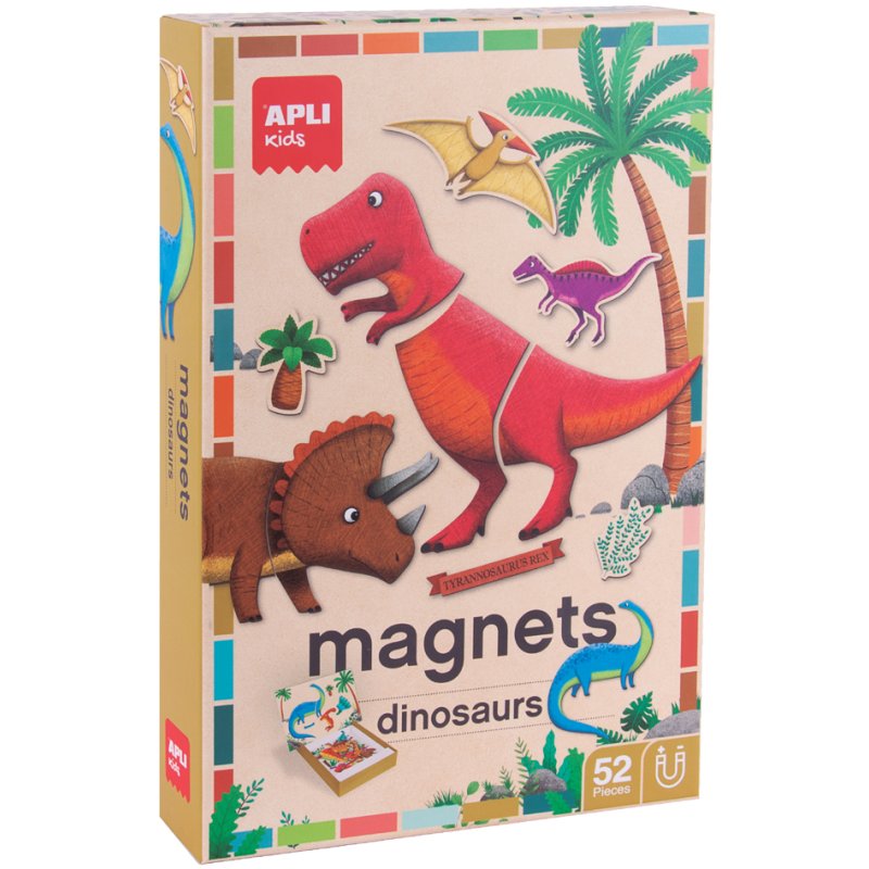 Kids magneetspel dinosaurussen, 52 magneten