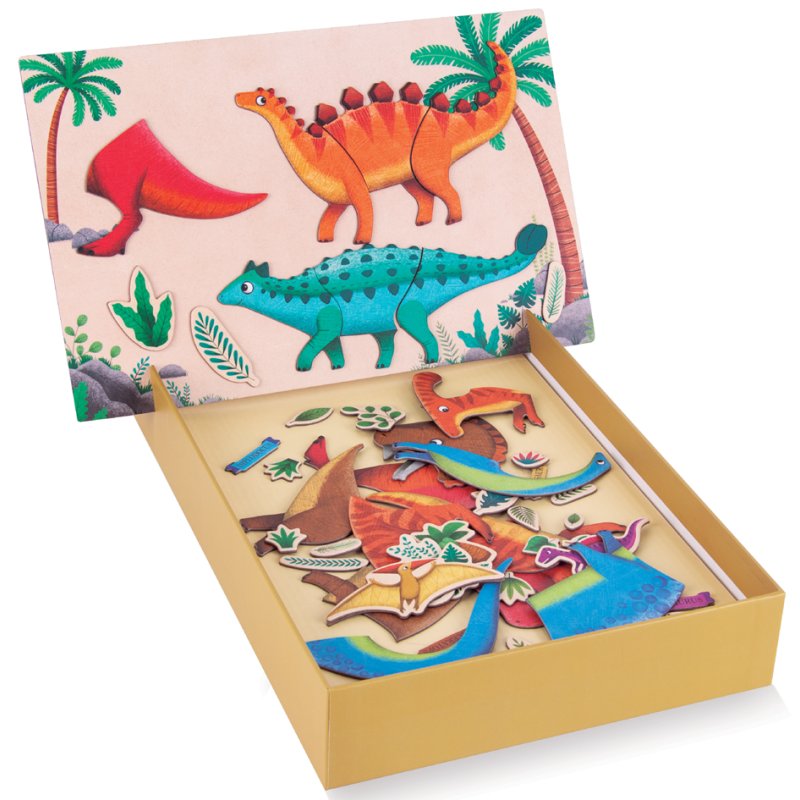 Kids magneetspel dinosaurussen, 52 magneten