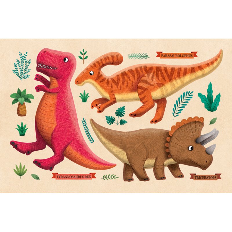 Kids magneetspel dinosaurussen, 52 magneten