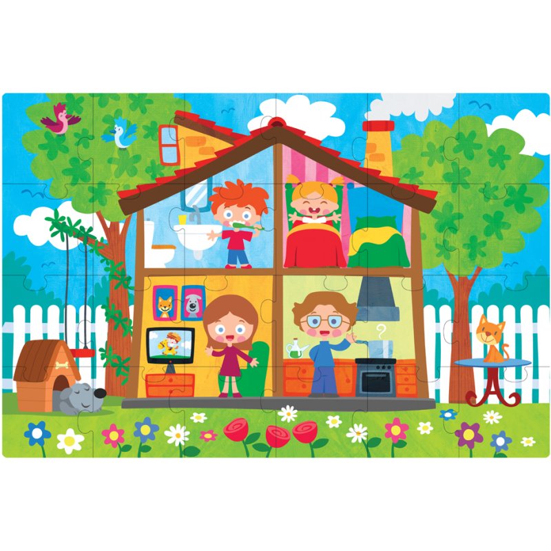Kinderleerpuzzel 'Het Huis', 24 stukjes