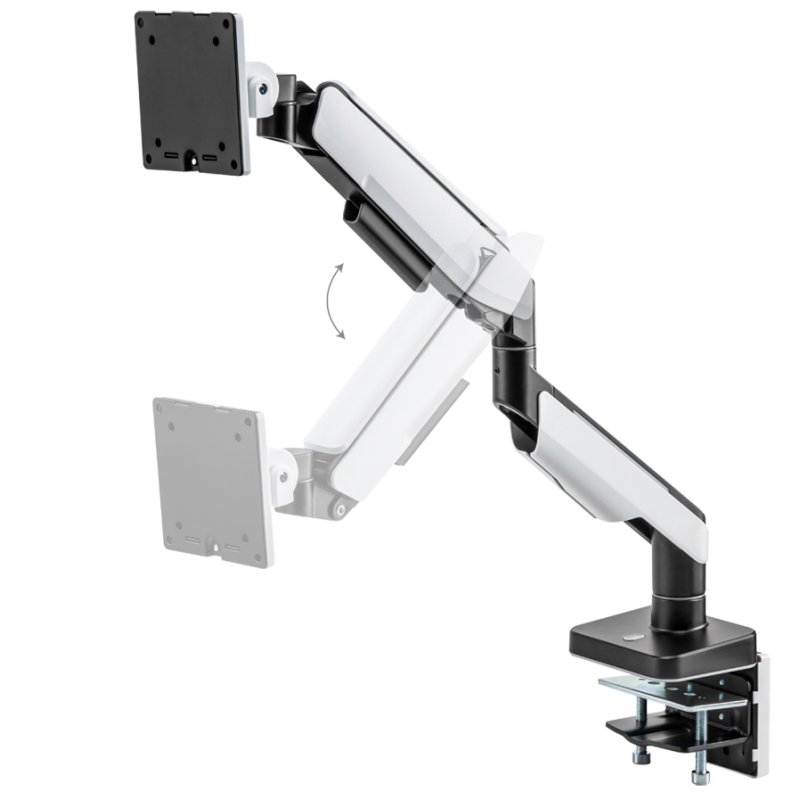 LogiLink Gaming Monitorarm 458mm met verlichting zwart/wit