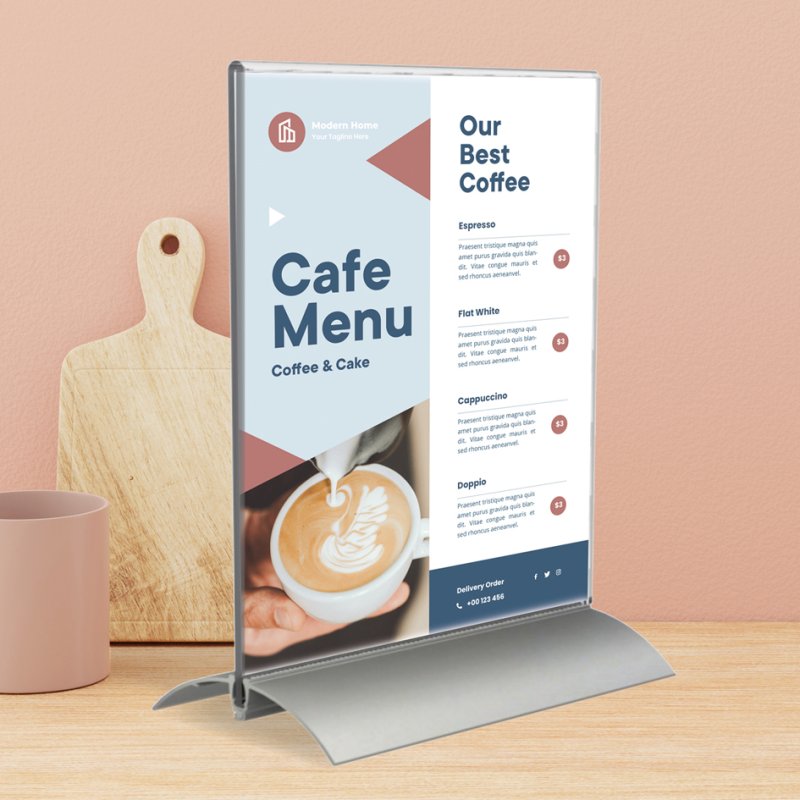 EUROPEL tafelstandaard A5 staand met aluminium voet