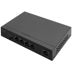 DIGITUS Gigabit Ethernet PoE Switch 4-poorts met 1 uplink poort