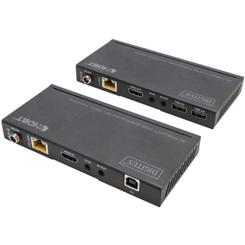 DIGITUS 4K HDBaseT HDMI KVM verlengset, 150 m