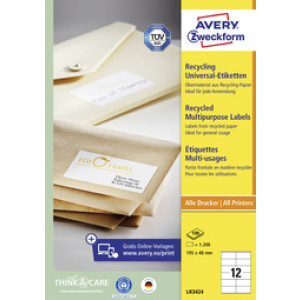 AVERY Zweckform Recycling Universele Etiketten, 210 x 297 mm