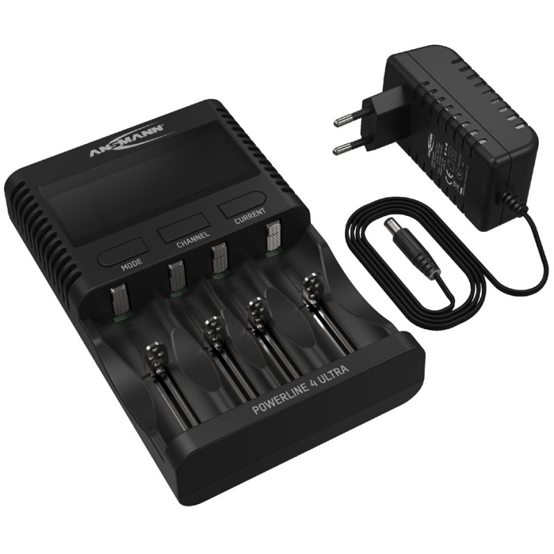 ANSMANN Universele Acculader Powerline 4 Ultra, zwart