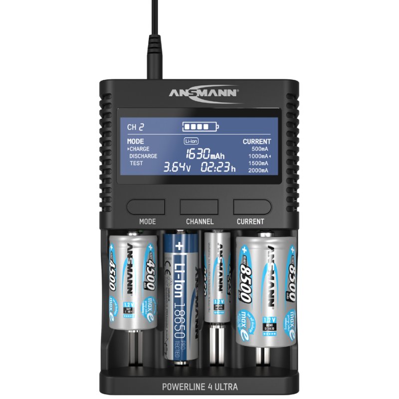 ANSMANN Universele Acculader Powerline 4 Ultra, zwart