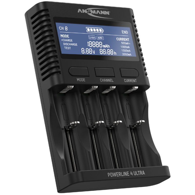 ANSMANN Universele Acculader Powerline 4 Ultra, zwart