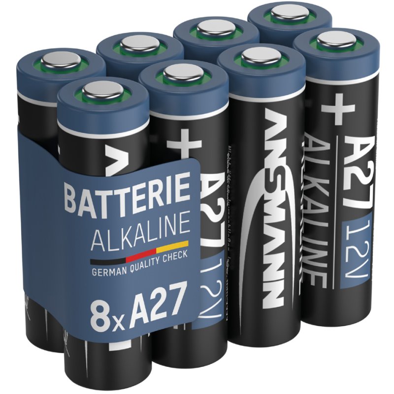 ANSMANN alkaline batterijen A27/LR27, 12V, 8 stuks