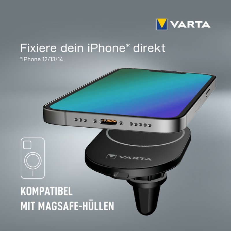 VARTA Mag Pro draadloze autolader met magnetische houder, zwart