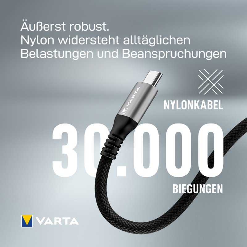 VARTA oplaadkabel USB-A naar USB-C 2 meter - snelladen en datasync