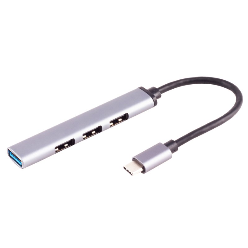 shiverpeaks USB-C hub 4-poorts aluminium compact