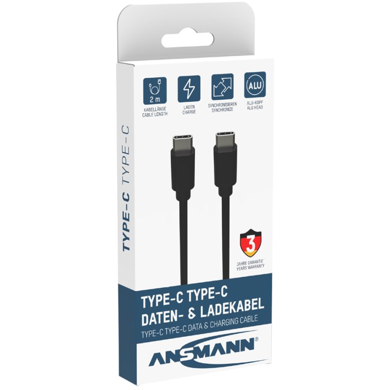 ANSMANN USB-C naar USB-C kabel 2 meter