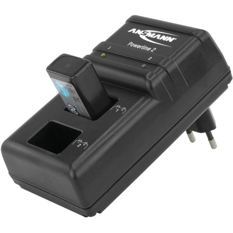 ANSMANN Powerline 2 intelligente lader voor 9V E-blok batterijen