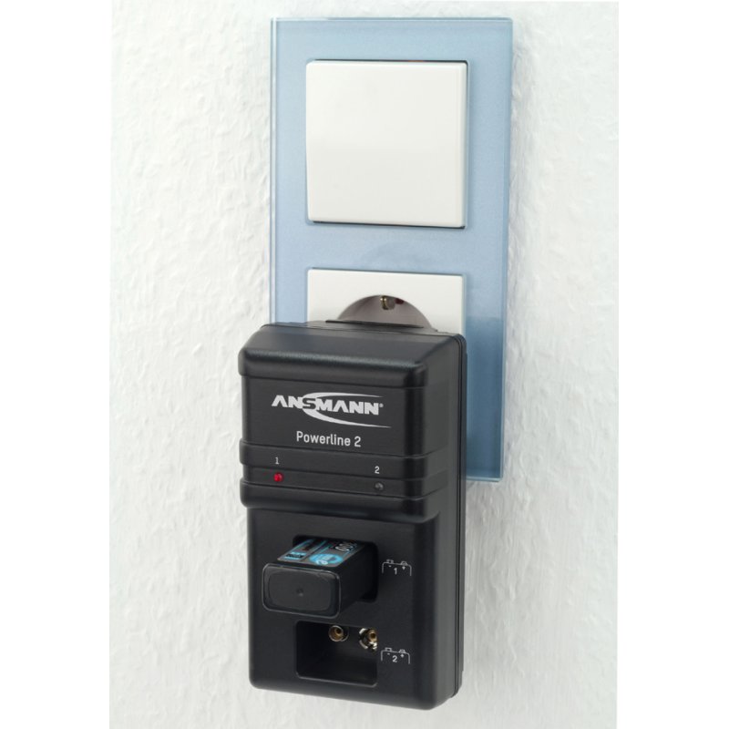 ANSMANN Powerline 2 intelligente lader voor 9V E-blok batterijen