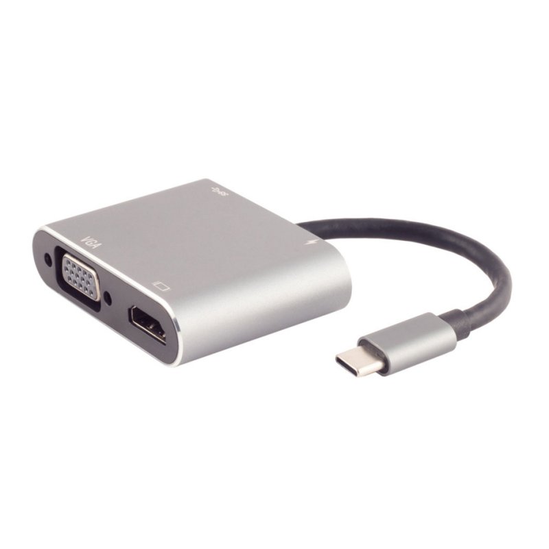 USB-C Dockingstation 4-in-1 met HDMI en VGA