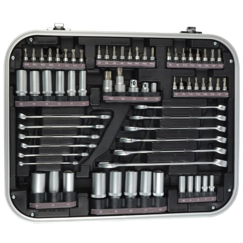 QUANTOOL Dopsleutelset 227-delig in koffer