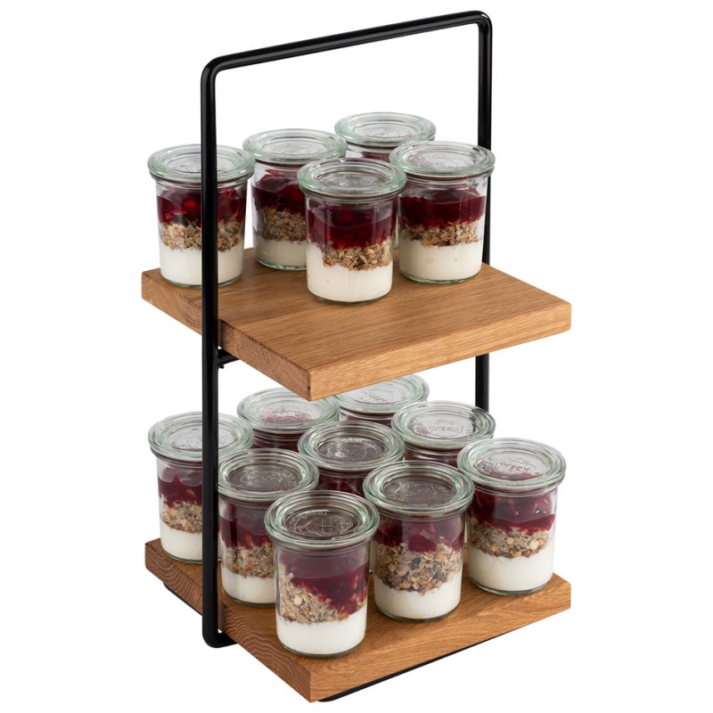 APS Etagère PERFECTO SMALL, 2-laags, eiken, hoogte: 405 mm