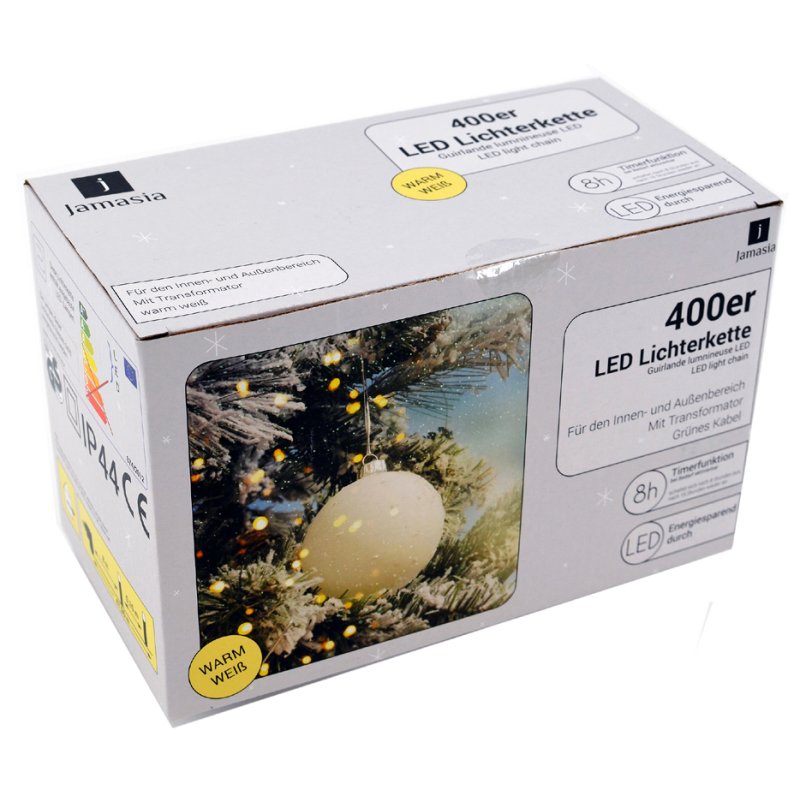 LED-lichtsnoer, groen, 400 lichtjes, weerbestendig.