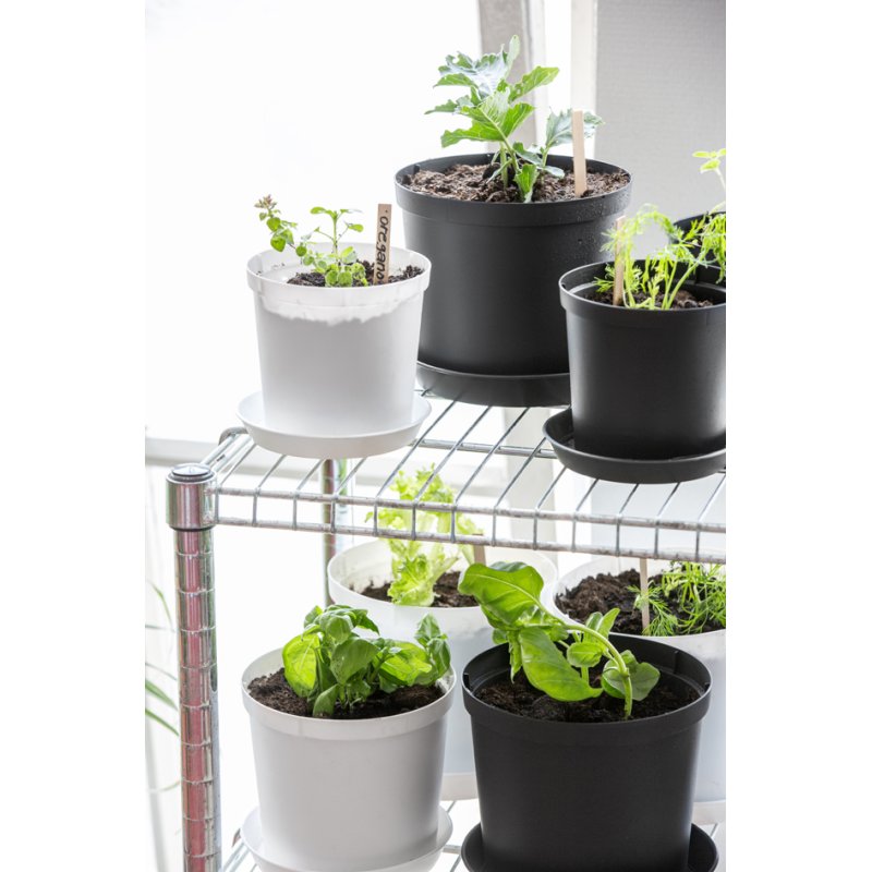 Vierkante bloempot Cultivate, diameter 30 cm, grijs