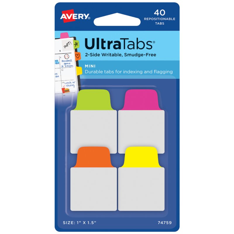 AVERY Zweckform haftstrepen UltraTabs wit, 25,4 x 38 mm