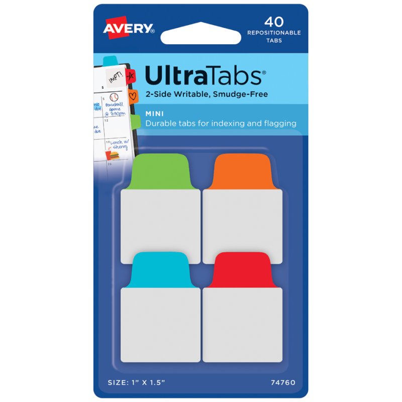 AVERY Zweckform haftstrepen UltraTabs wit, 25,4 x 38 mm