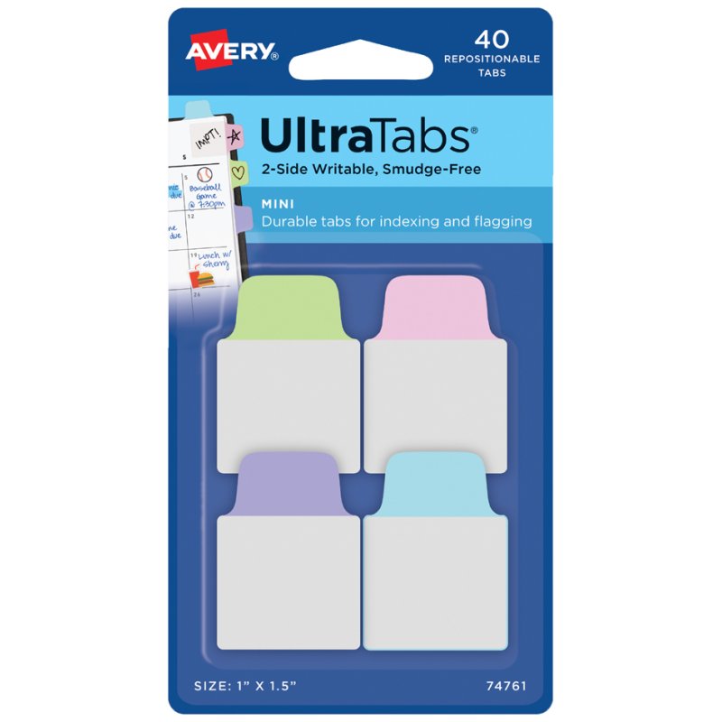 AVERY Zweckform haftstrepen UltraTabs wit, 25,4 x 38 mm