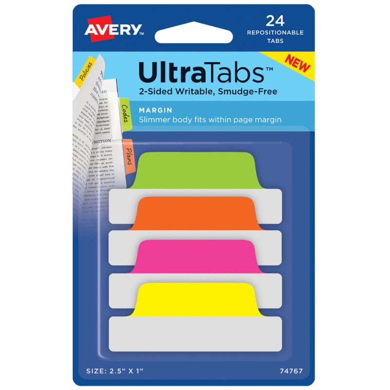 AVERY Zweckform kleefstrips UltraTabs Neon, 63,5 x 25 mm