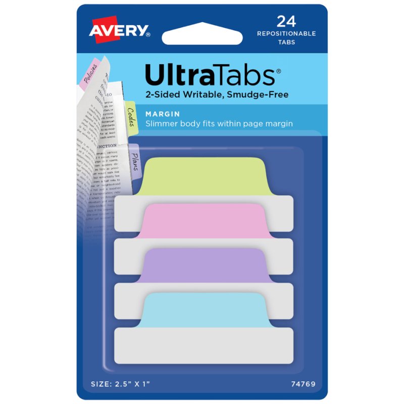 AVERY Zweckform kleefstrips UltraTabs Neon, 63,5 x 25 mm