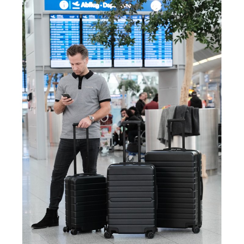 Reiskoffer set, 50% gerecycled ABS, set van 3, zwart