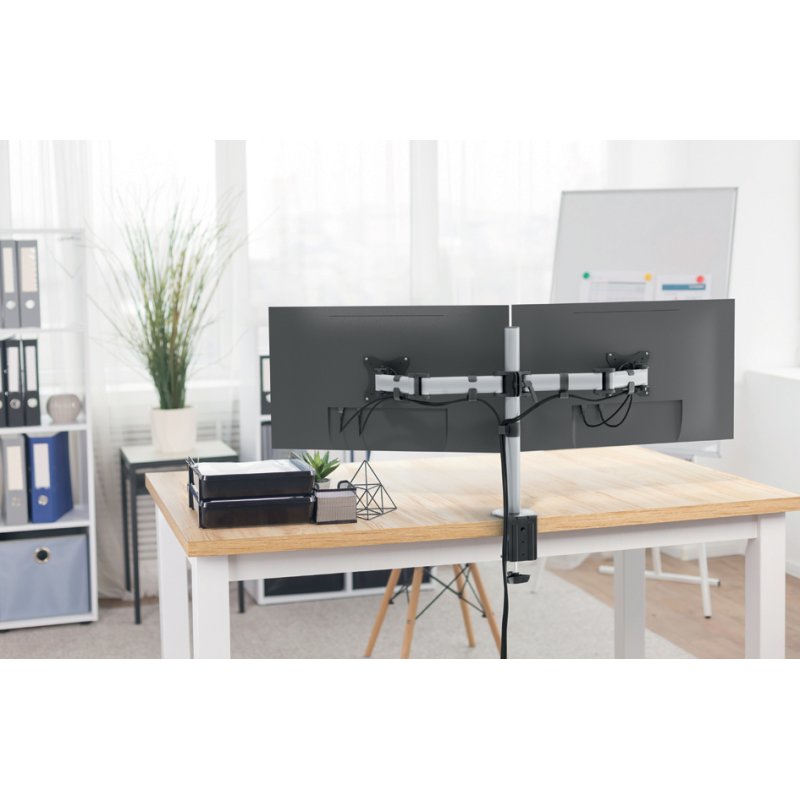 DURABLE monitorarm voor 2 monitore met klembevestiging